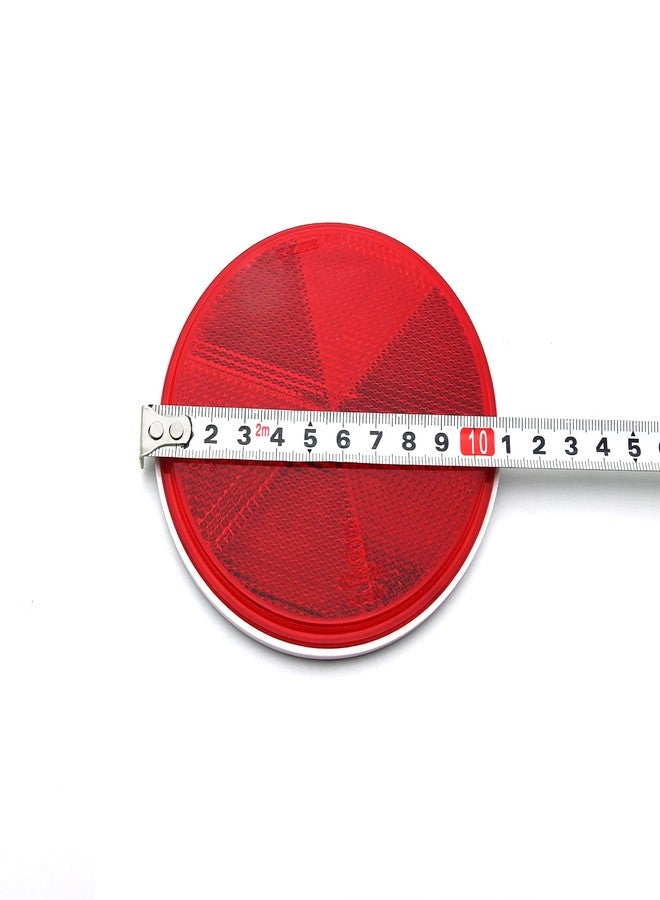 MFC PRO 2Pcs 4.2 Inch Round Warning Reflectors for Car Truck Bike Boat Dock Trailer Van Lorry Bus Caravan (Red, 108MM / Screw Mount) - Image 3