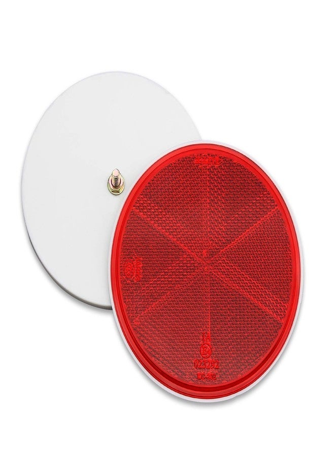 MFC PRO 2Pcs 4.2 Inch Round Warning Reflectors for Car Truck Bike Boat Dock Trailer Van Lorry Bus Caravan (Red, 108MM / Screw Mount) - Image 1