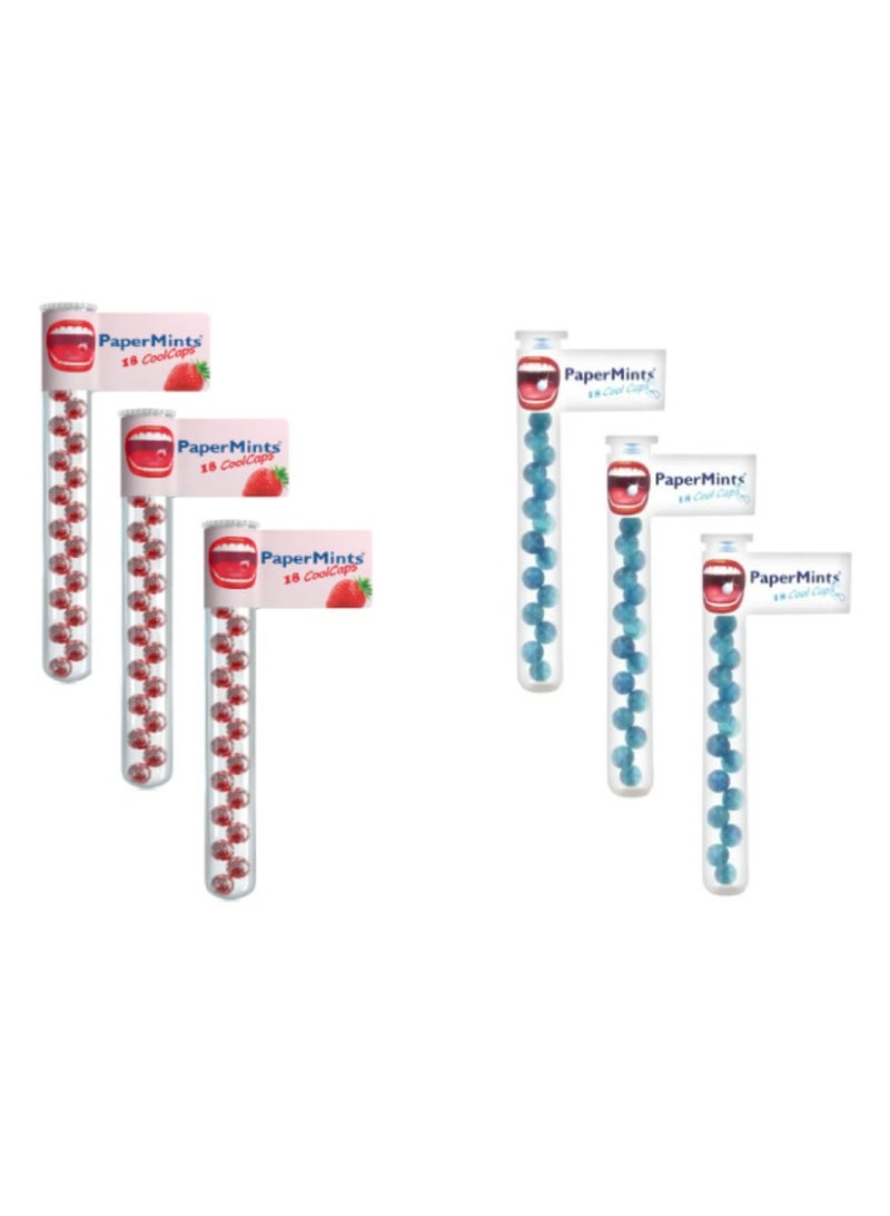 بيبرمينت بيبر مينتس قبعات باردة فراولة مع أزرق 6 قطع - Image 1