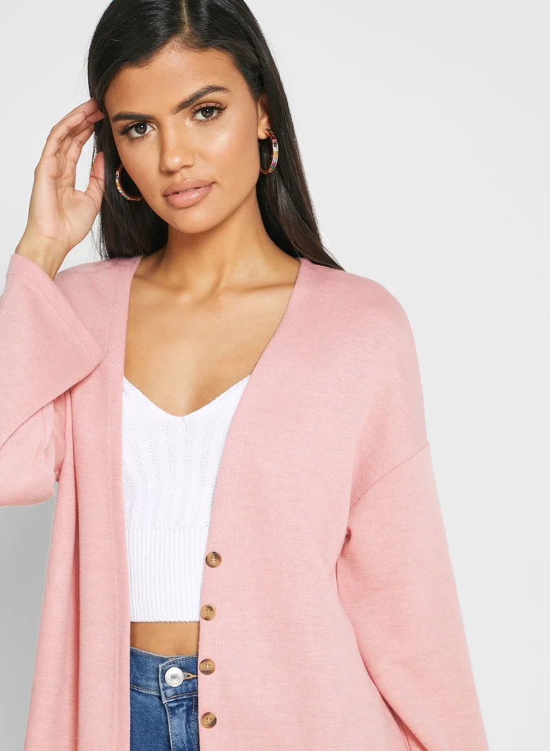 ELLA Longline Button Front Cardigan
