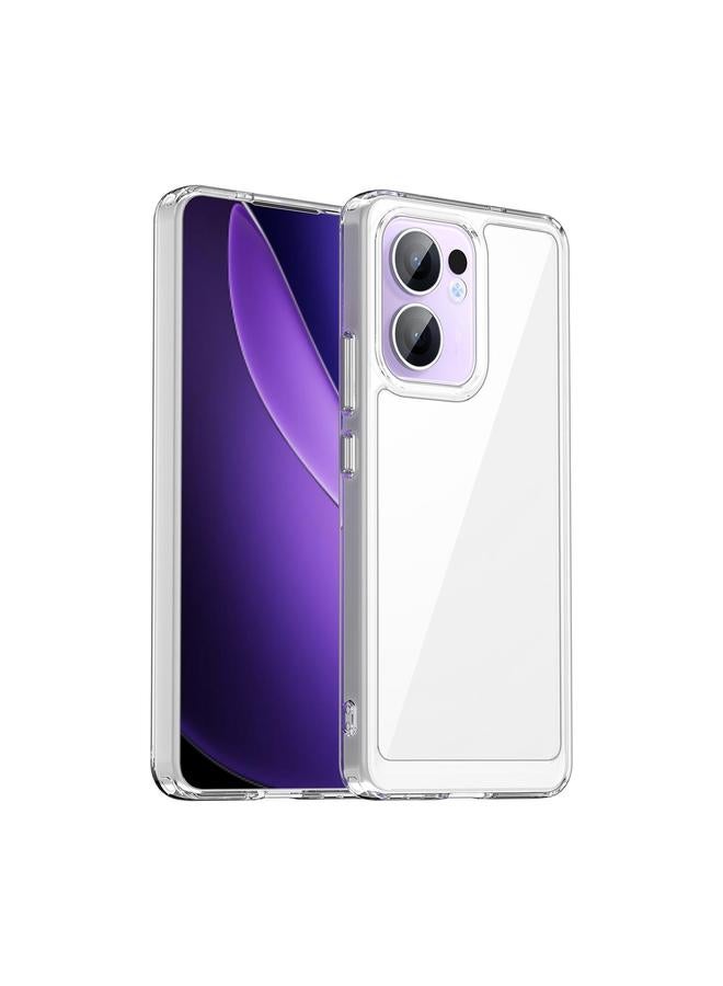 For OPPO Reno13 F Colorful Series Acrylic Hybrid TPU Phone Case(Transparent)