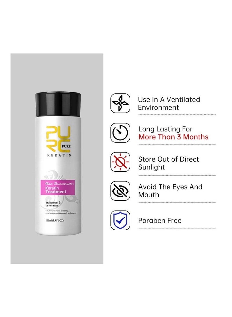 PURC 100ml Permanent Keratin Treatment Formalin Hair Straightening Products Cleaning Shampoo Smoothing Conditioner Curly Hair Care 8%  - Image 5