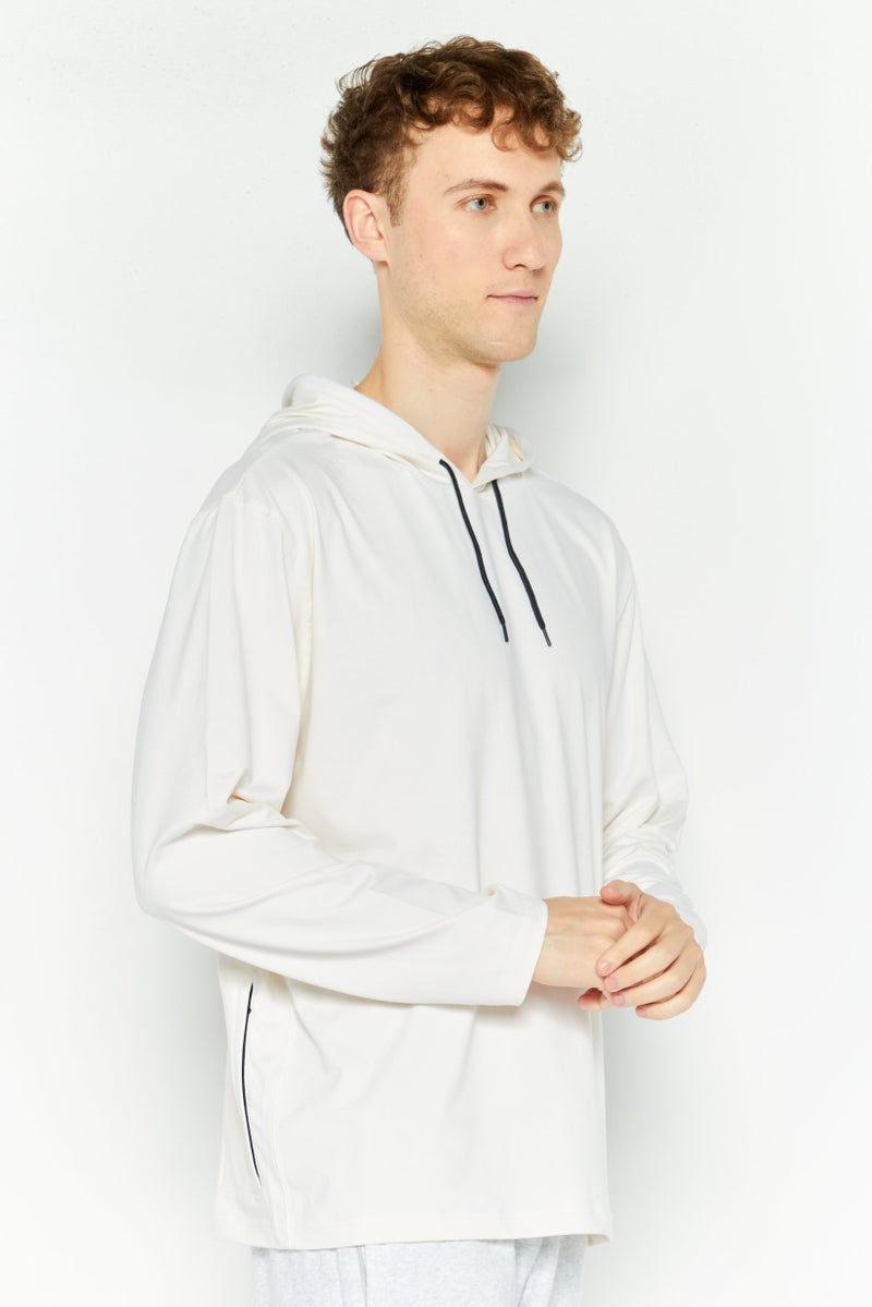 Hurley Men Sportswear Fit Long Sleeves Outdoor Hoodies, White  - Image 3