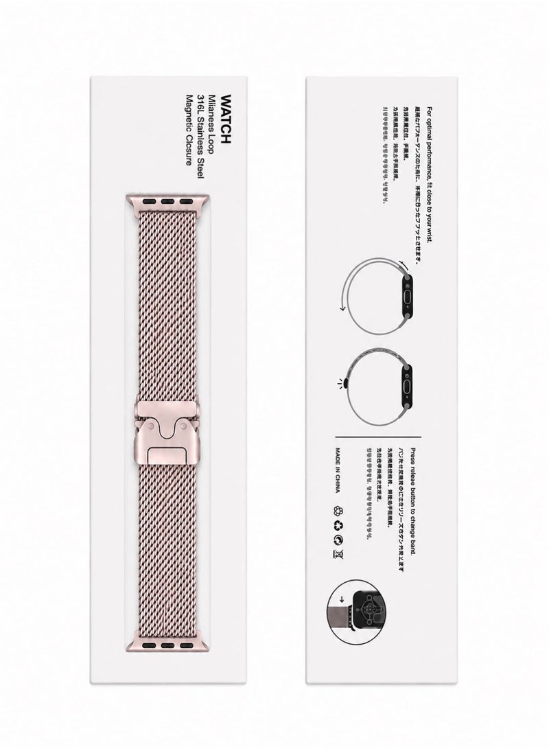 Saudi Select Titanium Milanese Loop Compatible with Apple Watch Bands 49mm 46mm 45mm 44mm for Men Women, Mesh Loop with Parachute-style Buckle for iWatch Ultra 2/Ultra Series 10 9 8 7 SE 2/SE 6 5 4 - Image 2