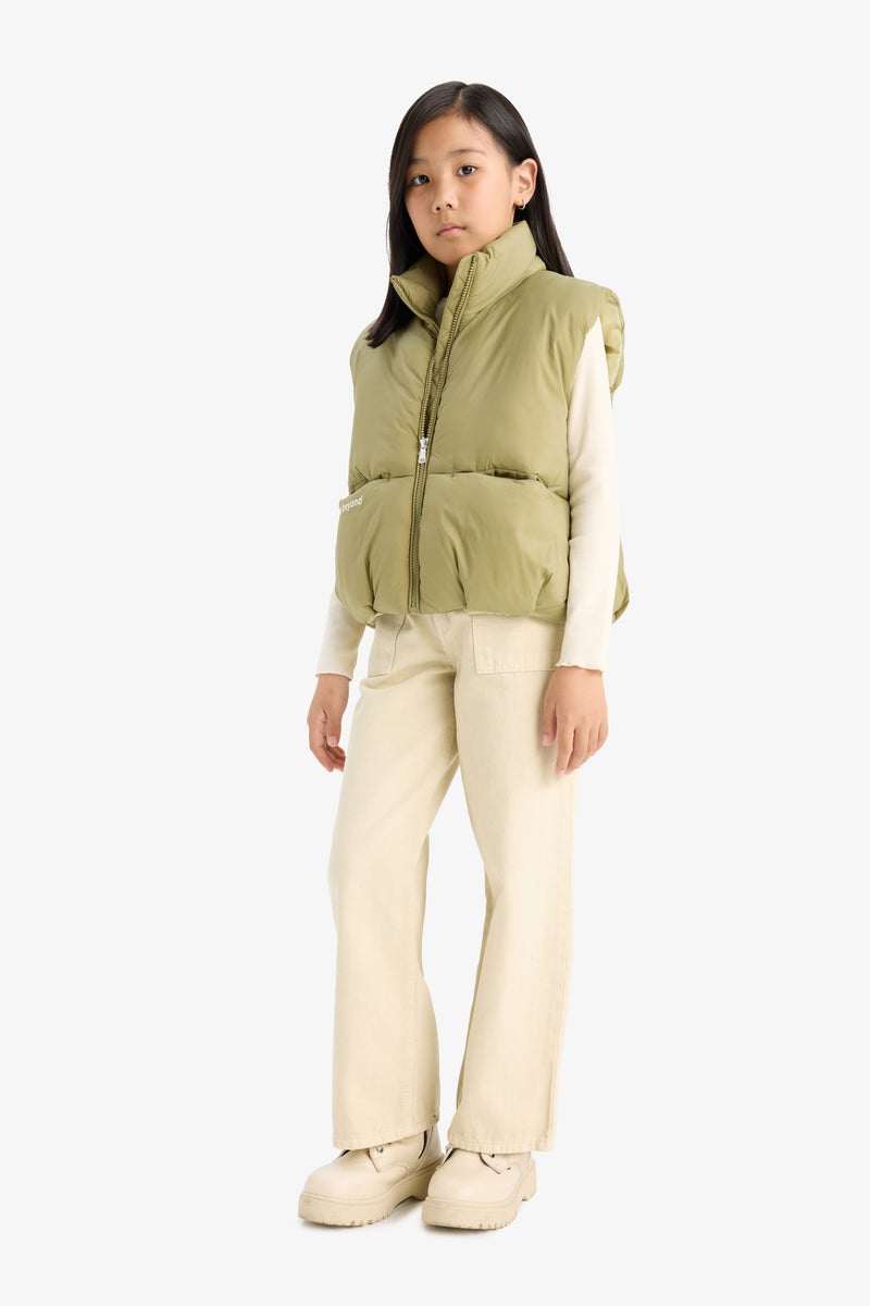 DeFacto Green Girl Girl Zippered Puffer Vest Casual - Image 2