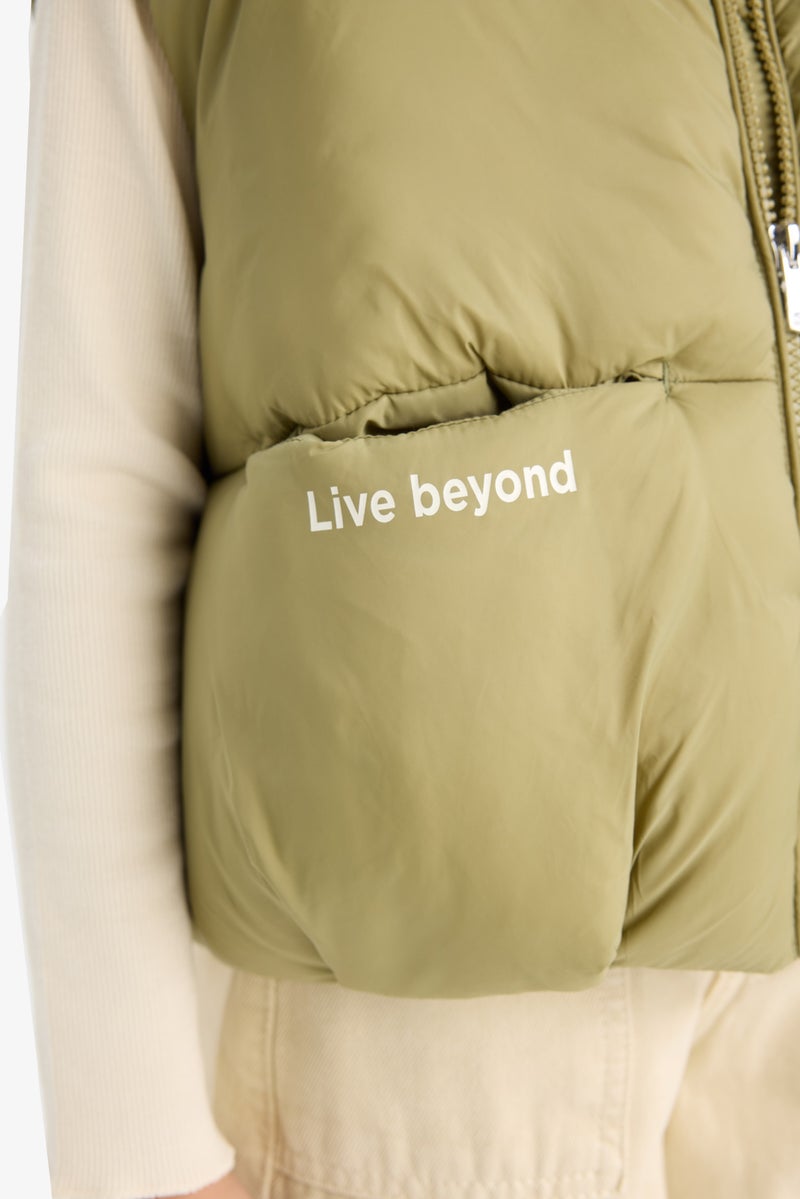 DeFacto Green Girl Girl Zippered Puffer Vest Casual - Image 5