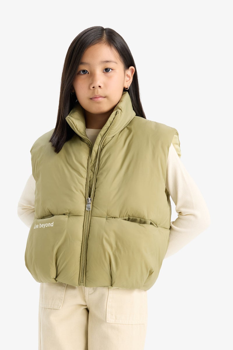 DeFacto Green Girl Girl Zippered Puffer Vest Casual - Image 4
