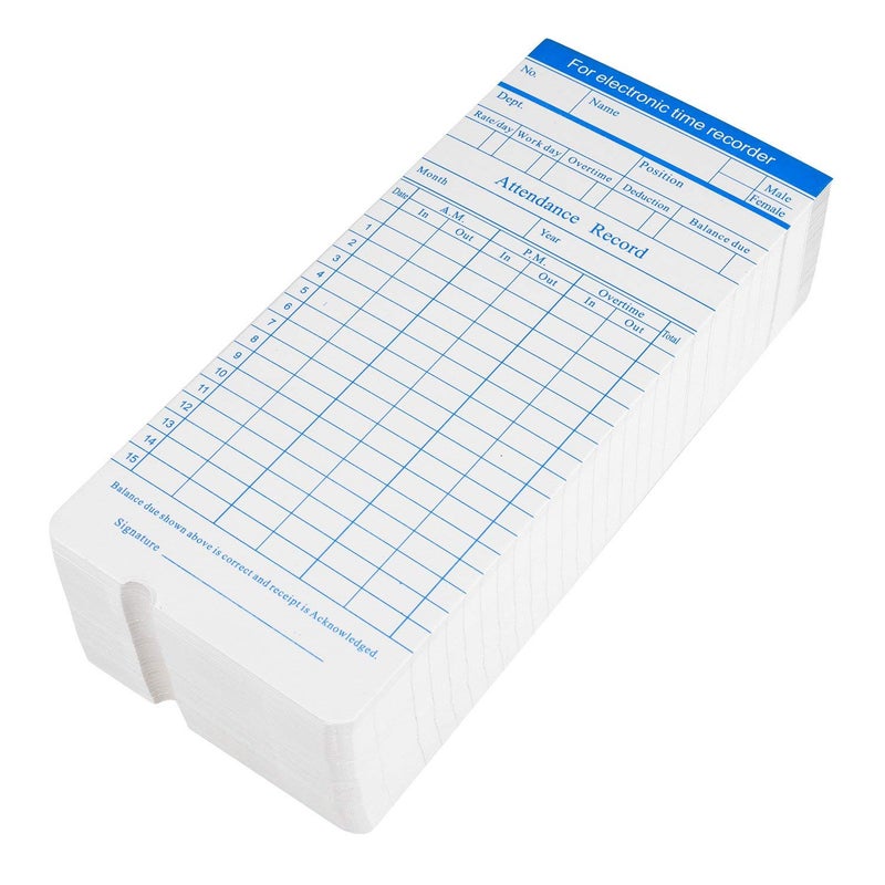 Flexzion Time Cards, Monthly Timesheet, Clock Timecard - 270 Pack, 6 Column 2-Sided Orange/Blue, Card for Time Punch Clock, Employee Attendance, Payroll Recorder, Small Business - Image 3