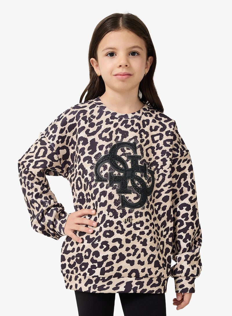 GUESS Kids Graphic Crew Neck Sweatshirt - Image 3