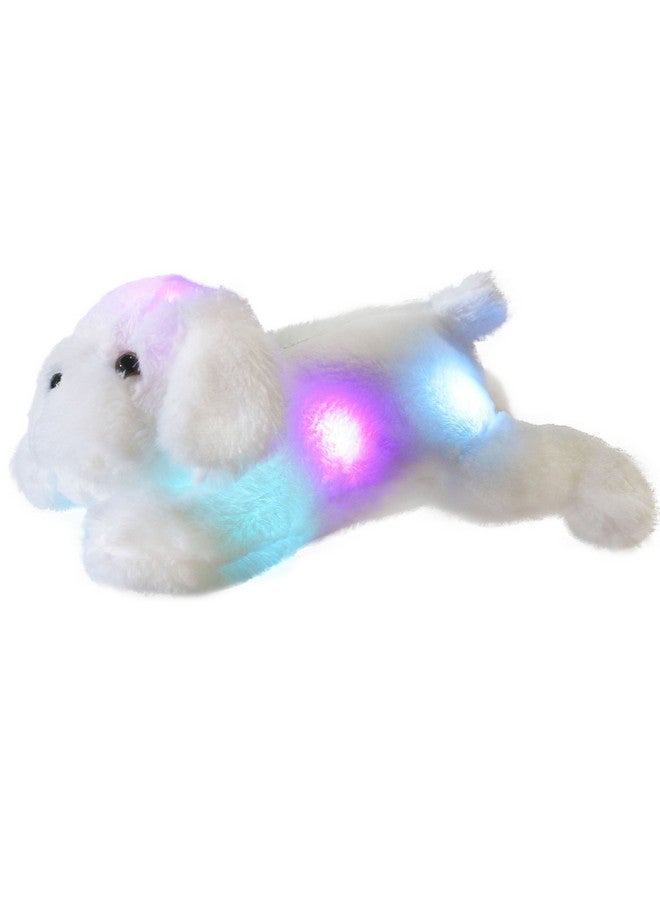 WEWILL 18'' Light up White Puppy Dog LED Stuffed Animal with Colorful Night Light Glow Soft Plush Toy Gifts for Kids on Christmas Birthday - Image 1