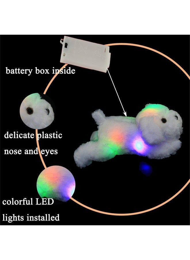 WEWILL 18'' Light up White Puppy Dog LED Stuffed Animal with Colorful Night Light Glow Soft Plush Toy Gifts for Kids on Christmas Birthday - Image 3