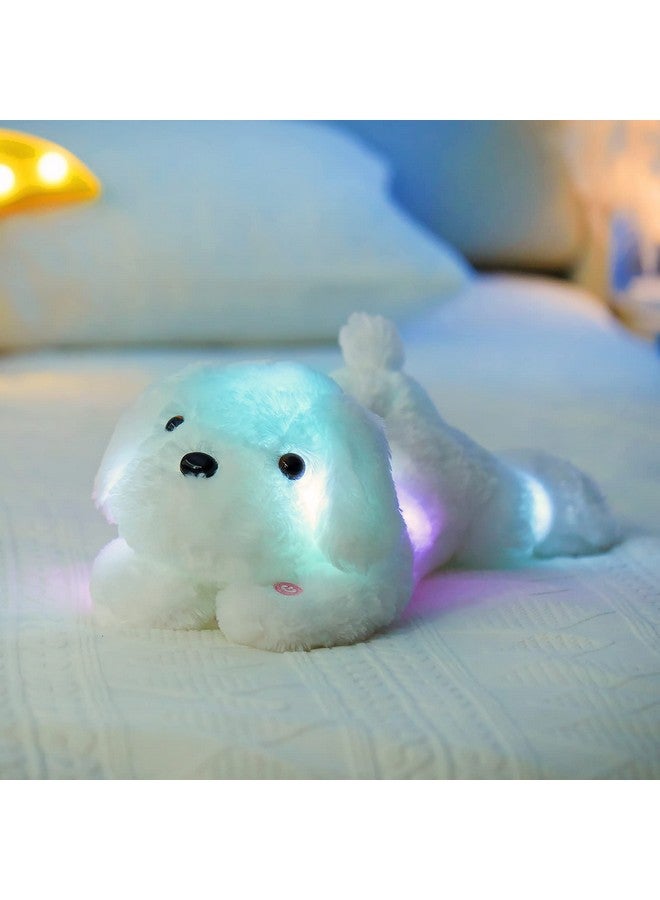 WEWILL 18'' Light up White Puppy Dog LED Stuffed Animal with Colorful Night Light Glow Soft Plush Toy Gifts for Kids on Christmas Birthday - Image 2