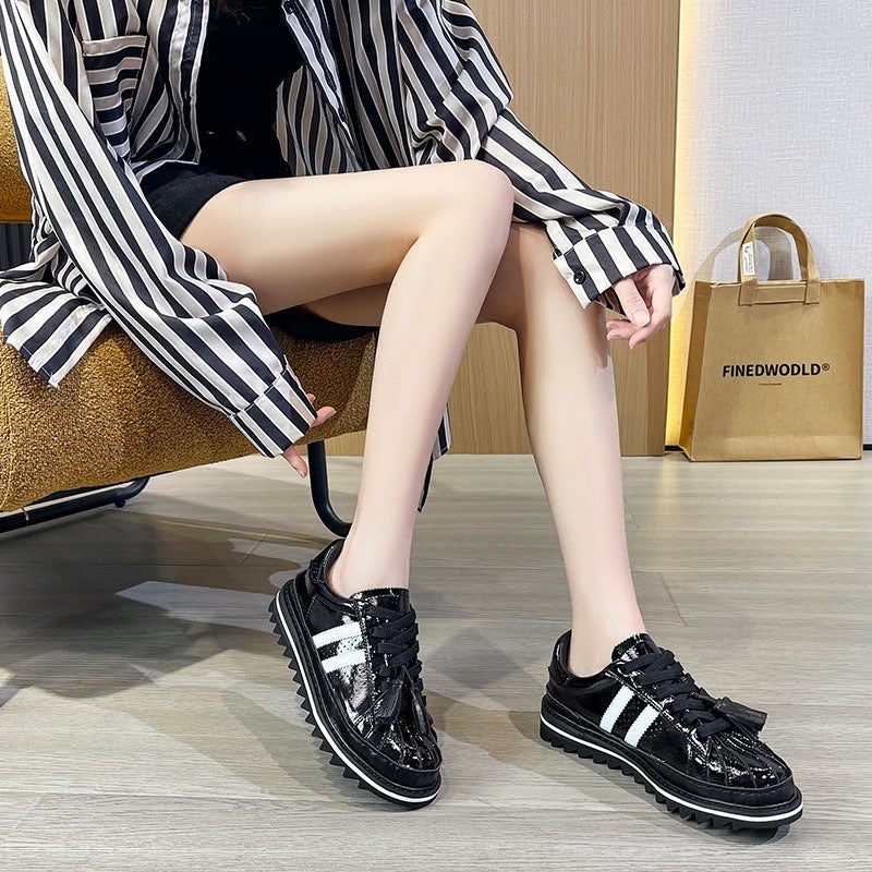 2025 New Style Chen Guanxi Joint Shell Toe Thick Sole Heightening White Shoes Men and Women Sports and Leisure Sneakers Trbottom - Image 3