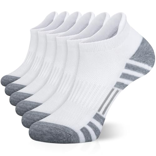 Airacker Ankle Athletic Running Socks Cushioned Breathable Low Cut Sports Tab Socks for Men and Women (6 Pairs) - Image 1
