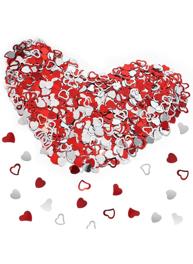FOIMAS Heart Table Confetti,2.1oz Valentine's Day Metallic Foil Heart Confetti Sequin for Valentine's Day Wedding Bridal Shower Birthday Party Decoration Supply - Image 2