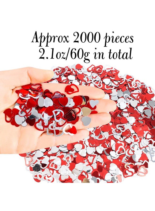 FOIMAS Heart Table Confetti,2.1oz Valentine's Day Metallic Foil Heart Confetti Sequin for Valentine's Day Wedding Bridal Shower Birthday Party Decoration Supply - Image 3