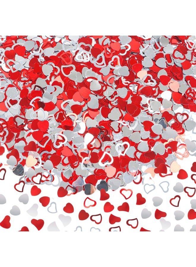 FOIMAS Heart Table Confetti,2.1oz Valentine's Day Metallic Foil Heart Confetti Sequin for Valentine's Day Wedding Bridal Shower Birthday Party Decoration Supply - Image 1