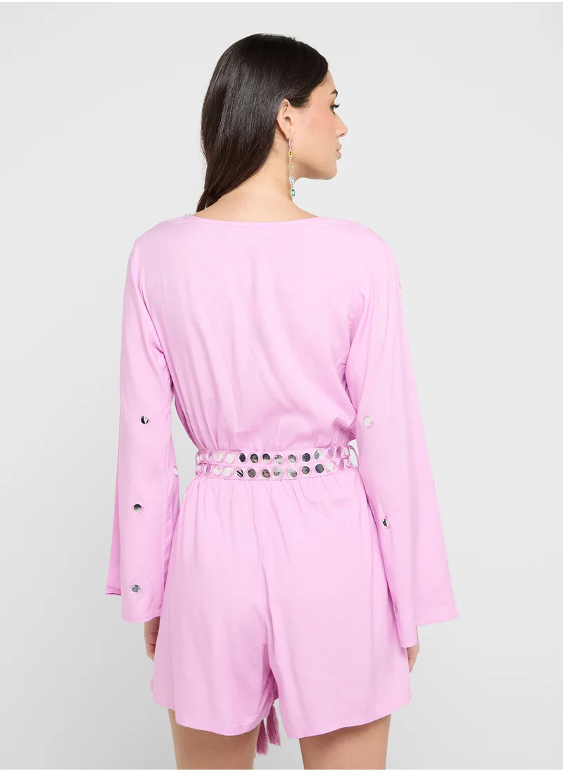 ذاتس ماي جال Playsuit مع عمل المرآة