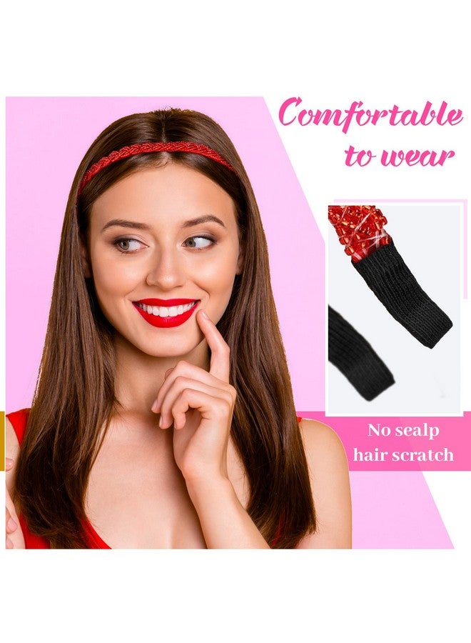 Mtlee 6 Pieces Beaded Headbands For Women Sparkly Crystal Beaded Hair Hoop Hairbands Multiple Color Hair Accessories Head Bands Christmas Gift(Vivid Colors) - Image 4