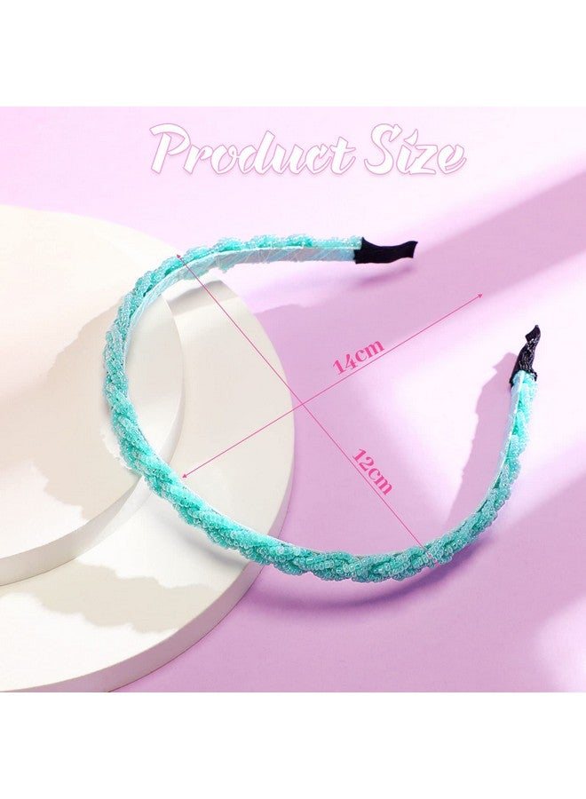 Mtlee 6 Pieces Beaded Headbands For Women Sparkly Crystal Beaded Hair Hoop Hairbands Multiple Color Hair Accessories Head Bands Christmas Gift(Vivid Colors) - Image 3