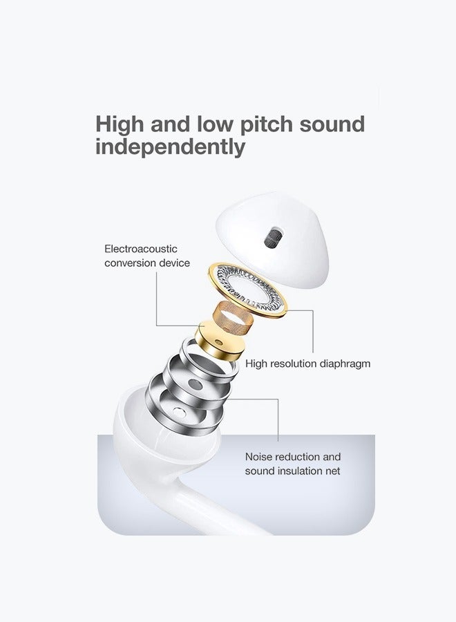 IQ TOUCH USB-C Stereo In-Ear Earphones, Wired 1.2M Cable, Inline Controls, Ergonomic Fit, HQ Microphone, Deep Bass, Compatible with Type-C devices, SOLO S9S, White - Image 2