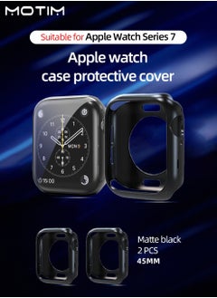 Motim 2 Pack Full Protective Case 45 mm for Apple Watch Series 9/8/7, TPU Frosted Protective Cover Frame for iWatch 9/8/7, Shockproof Top Grade Protective, Hard Watch Bumper Case  - Image 2