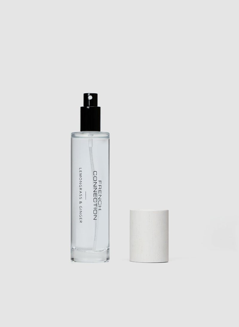 French Connection White Wooden surround Lemongrass & Ginger Room Spray 100ML - Image 1