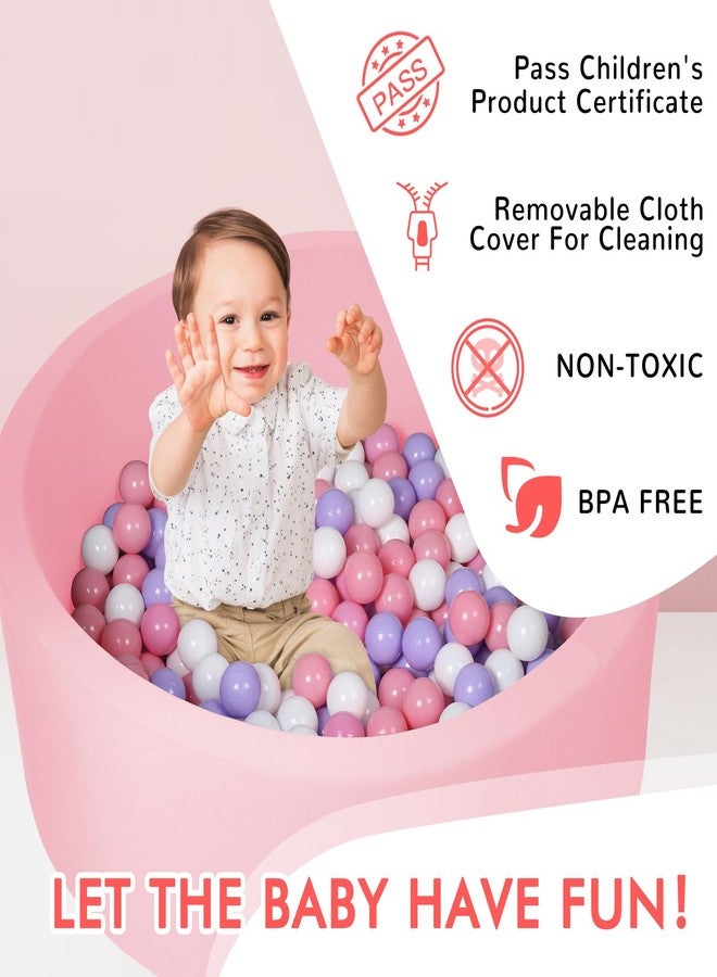 COZYTRAUM Foam Ball Pit, 35"x 12" Ball Pits for Toddlers, Soft Round Kiddie Baby Ball Pool for Kids, Ideal Gift for Babies Indoor Outdoor Game, Balls Not Included,Pink... - Image 2