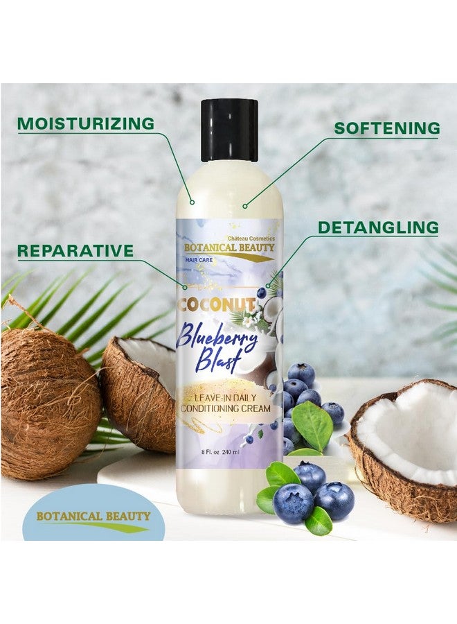 Botanical Beauty Coconut Blueberry Blast Leave-In Conditioner Hair Softening, Detangling, Damage Repairing And Breakage Prevention 8 Fl. Oz. 240 Ml. - Image 2