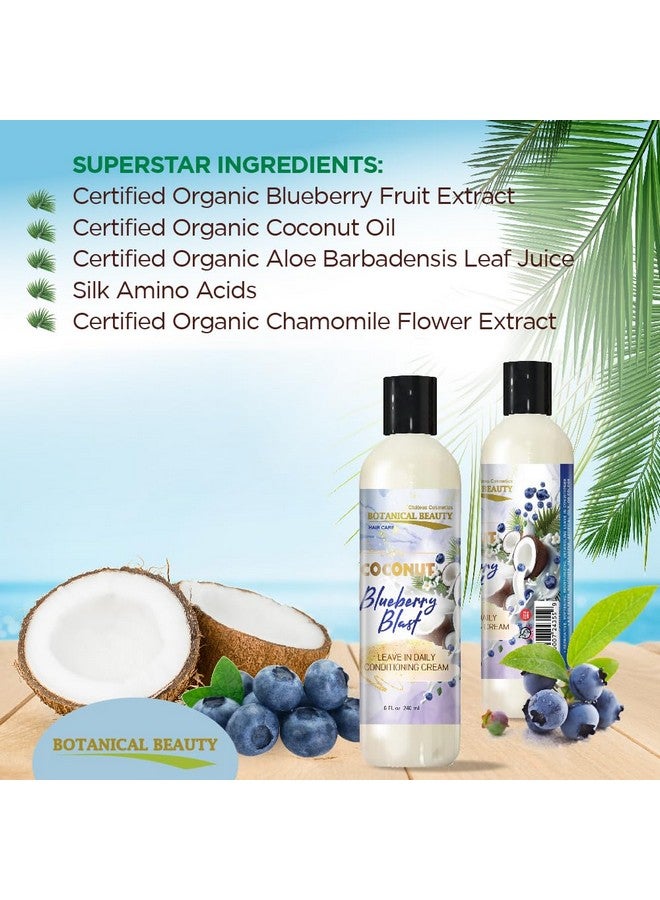 Botanical Beauty Coconut Blueberry Blast Leave-In Conditioner Hair Softening, Detangling, Damage Repairing And Breakage Prevention 8 Fl. Oz. 240 Ml. - Image 4