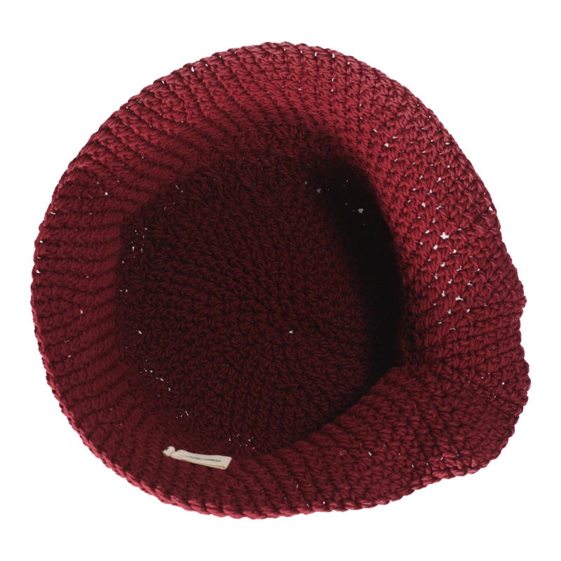 ZLYC Women Winter Crochet Bucket Hat Handmade Cotton Knit Cloche Bowler Hats (Bow Burgundy) - Image 5