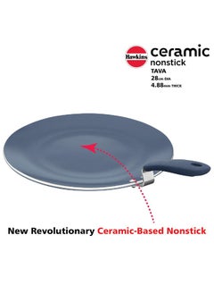 Hawkins Hawkins Ceramic Nonstick Tava, 28 cm Diameter, Induction Paratha Tawa, Granite Griddle (ICT28)  - Image 2