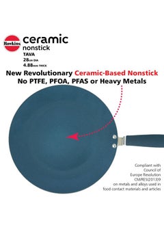 Hawkins Hawkins Ceramic Nonstick Tava, 28 cm Diameter, Induction Paratha Tawa, Granite Griddle (ICT28)  - Image 5