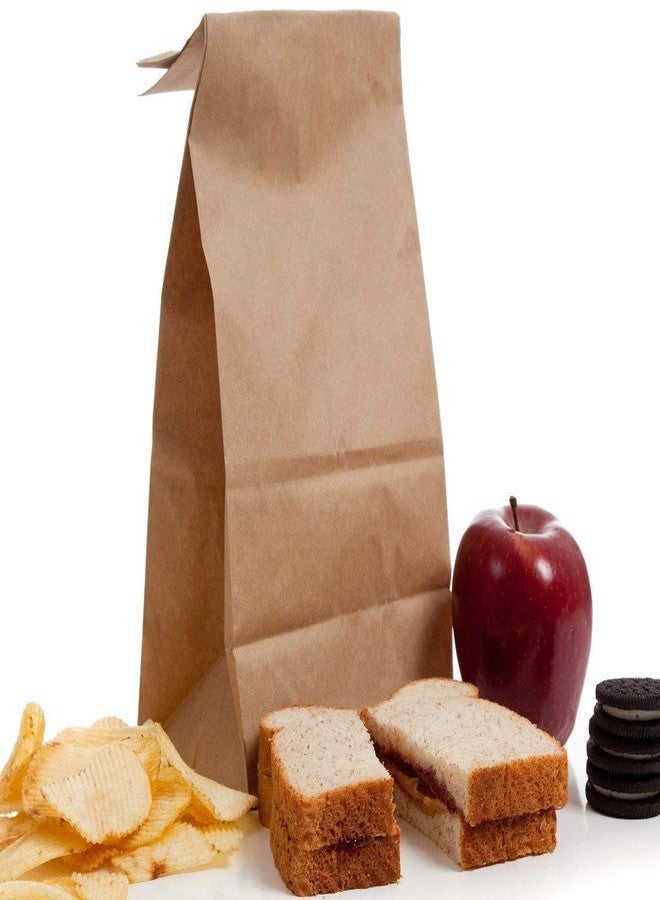BagDream Brown Paper Lunch Bags 12LB 7x4.5x13.75 Inches 100Pcs Recyclable Kraft Paper Bags Bulk, Disposable, Large for Snack, Lunch, Sandwich, Burger, Baked Food, Craft, Packing - Image 1