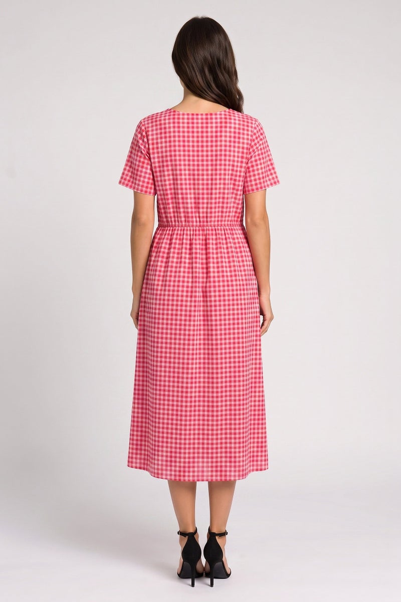 Threadbare Women Checkered Midi Dress, Multicolor - Image 4