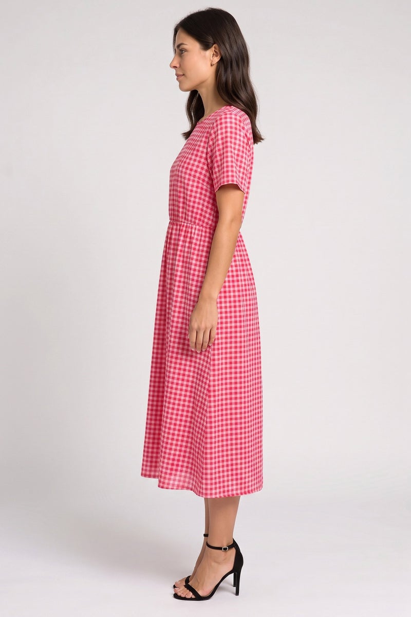Threadbare Women Checkered Midi Dress, Multicolor - Image 3