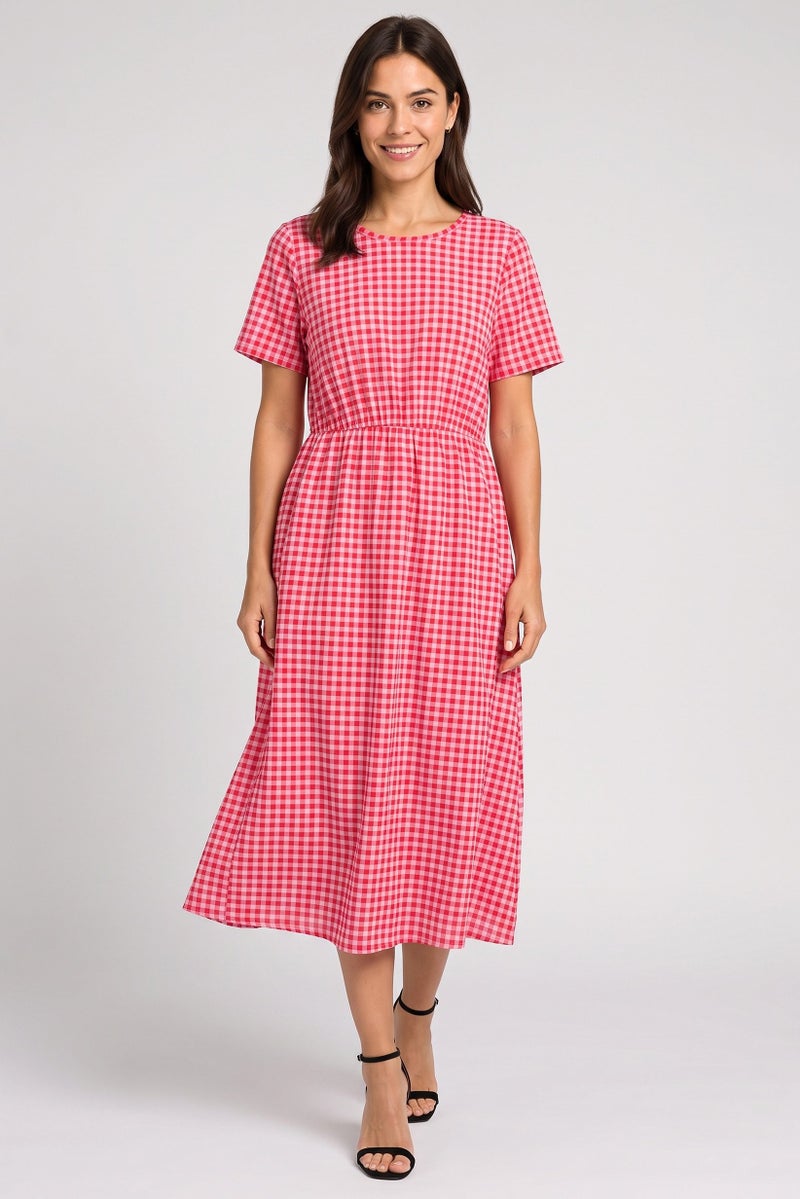 Threadbare Women Checkered Midi Dress, Multicolor - Image 1