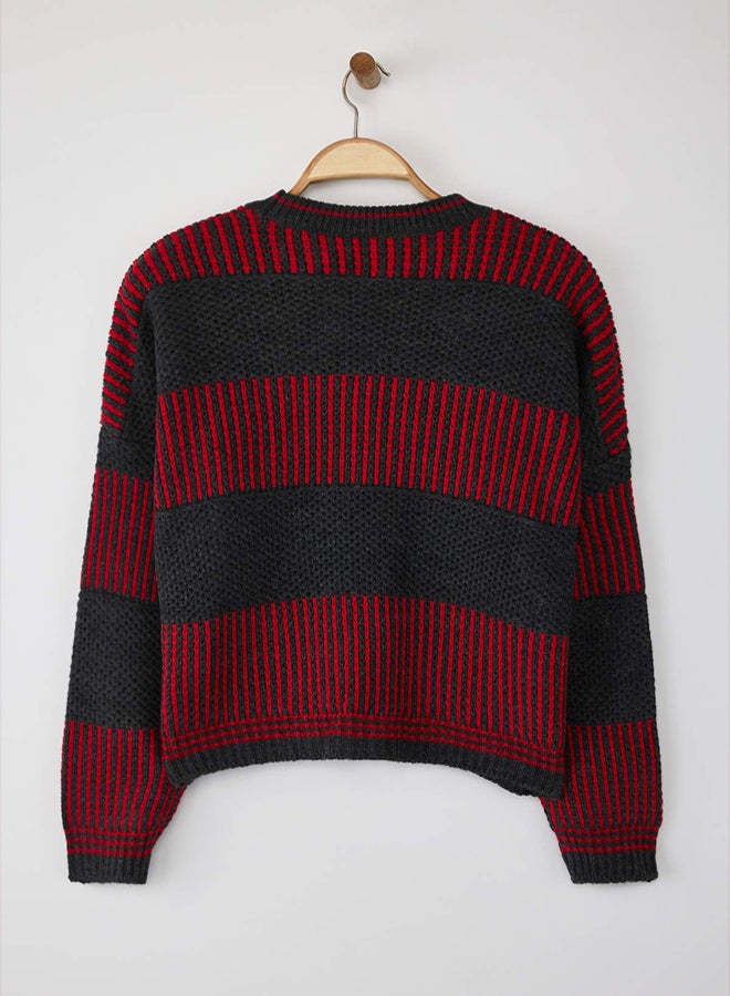 trendyol Wide Fit Striped Knitwear Sweater - Image 5