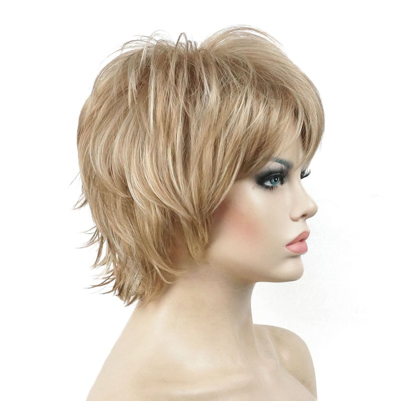 Lydell Short Layered Shaggy Wavy Full Synthetic Wigs (L16/613 Blonde Highlights)