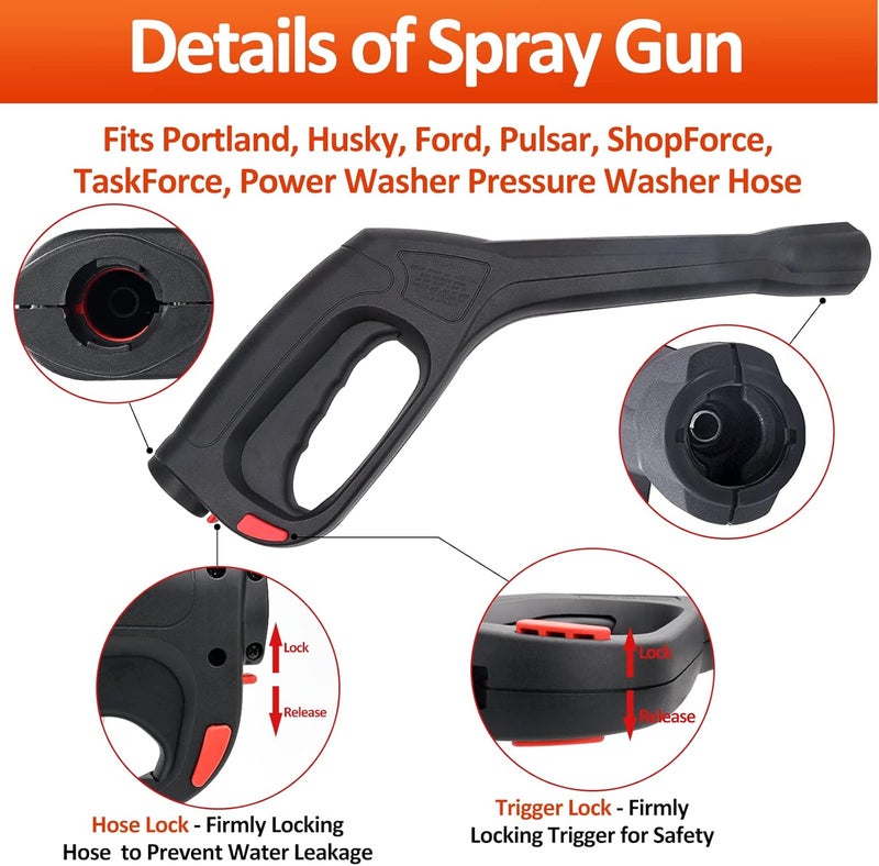 BEAR FORCE High Pressure Water Spray Gun Wand Nozzle, Replacement Pressure Washer Gun Compatible with Portland Pulsar Powerwasher TaskForce TaskMaster ShopForce Electric Pressure Washers - Image 2