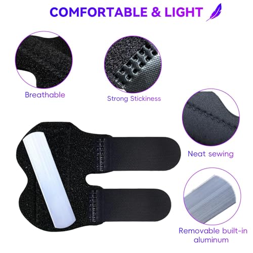 Bozenu 2 PCS Small Finger Splint, Adjustable Trigger Finger Splint, Straightener for Broken Strained Arthritis for Pinky, Index Splints for Teenagers and Women (Black) - Image 4