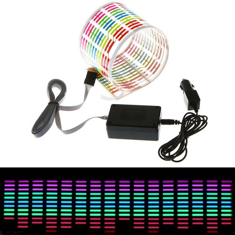 ESUPPORT ملصق سيارة LED ضوء موازن صوت الموسيقى مع مستشعر تنشيط ESUPPORT 45 x 11 سم - Image 1