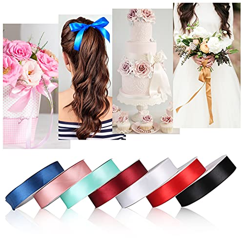 YBLANDEG Solid Color Wine Red Satin Ribbon 1 inch X 50 Yards,Double Faced Polyester Fabric Ribbon for Gifts Wrapping, Wedding, Party, Hair, Crafts, Bows, DIY Decor Ornaments - Image 4