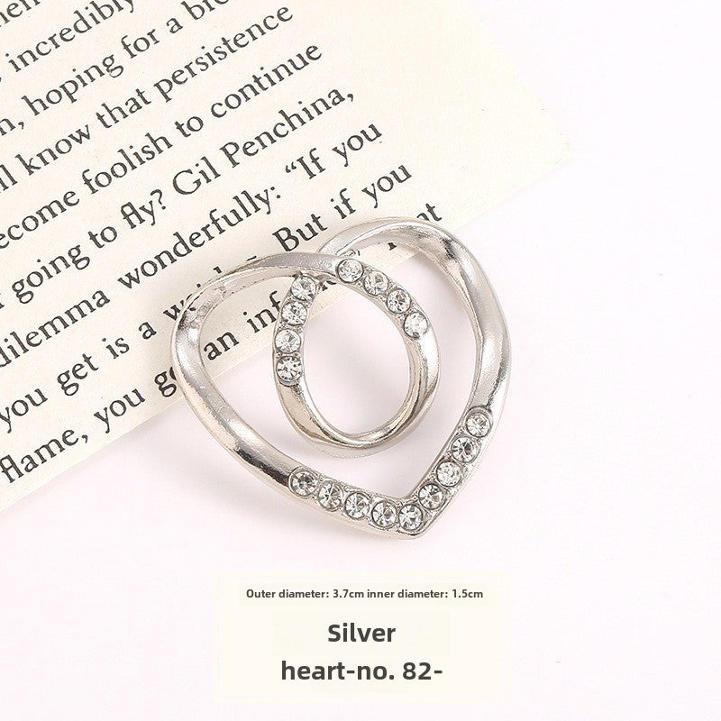Elegant Dress Knot Buckle Cashmere Coat Waist Belt Scarf Clasp Silver round  - Image 5