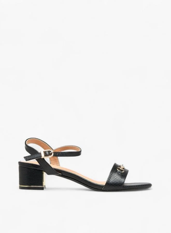 Celeste Women's Solid Block Heel Sandals with Buckle Closure