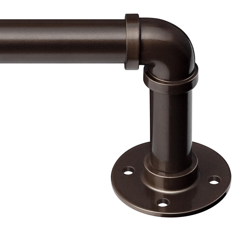 Zeerobee Curtain Rods for Windows 72 to 144 1 Inch Industrial Wrap Around Curtain Rod IndoorOutdoor Room Divider Adjustable Drapery Pole 72144 Antique Bronze