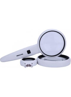 Slons Accessory Rechargeable Magnifier Handheld Illuminated Magnifier 3 Heads