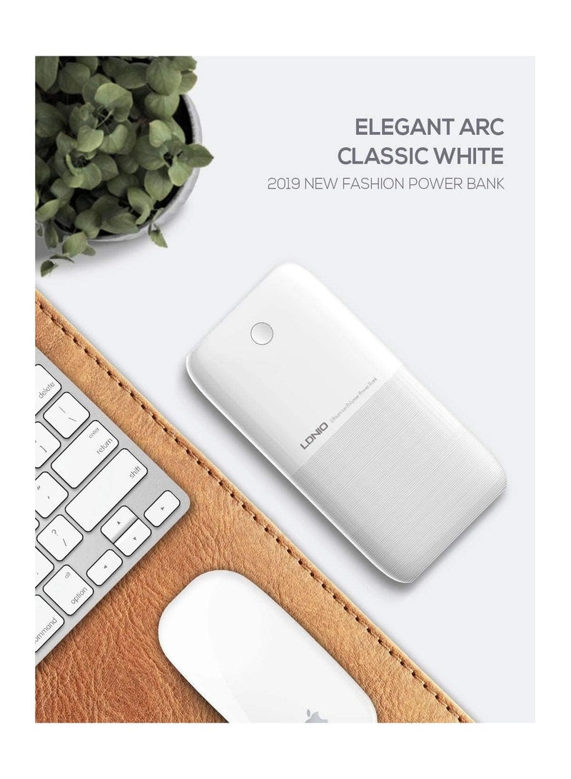 لدنيو LDNIO PR1009 باور بانك مزدوج USB عالي الكثافة LI-Polymer 1000 مللي أمبير 37 وات - أبيض - Image 5