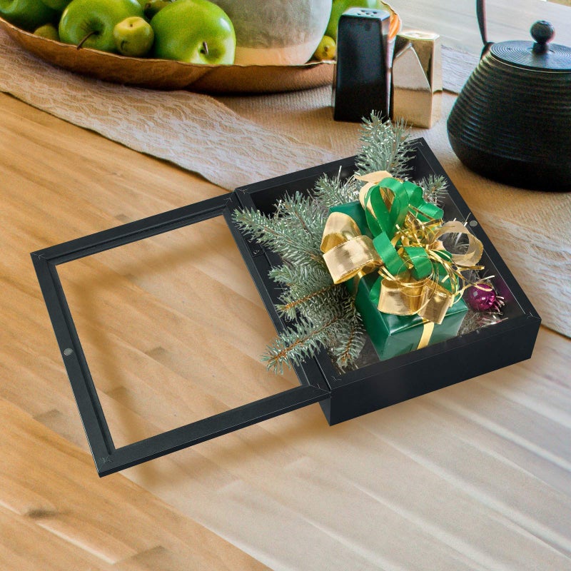 Muzilife 8x10 Shadow Box Picture Frame - 2.16" Interior Deep Wood & Glass Display Case Ready to Hang Memory Box Baby Sports Memorabilia, Wedding, Tickets, and Photos, Black - Image 5