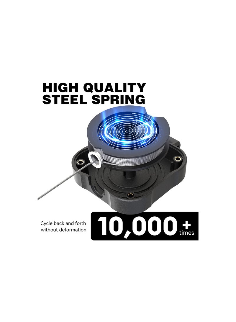 Zikra Retractable Keychain with Airtag Holder, 31.5” Wire Rope, 10,000+ Rebounds, 8oz, Easy Installation, Protective Case for Badges, Keys, Luggage, Compatible with Apple AirTag (1 Pack) - Image 3